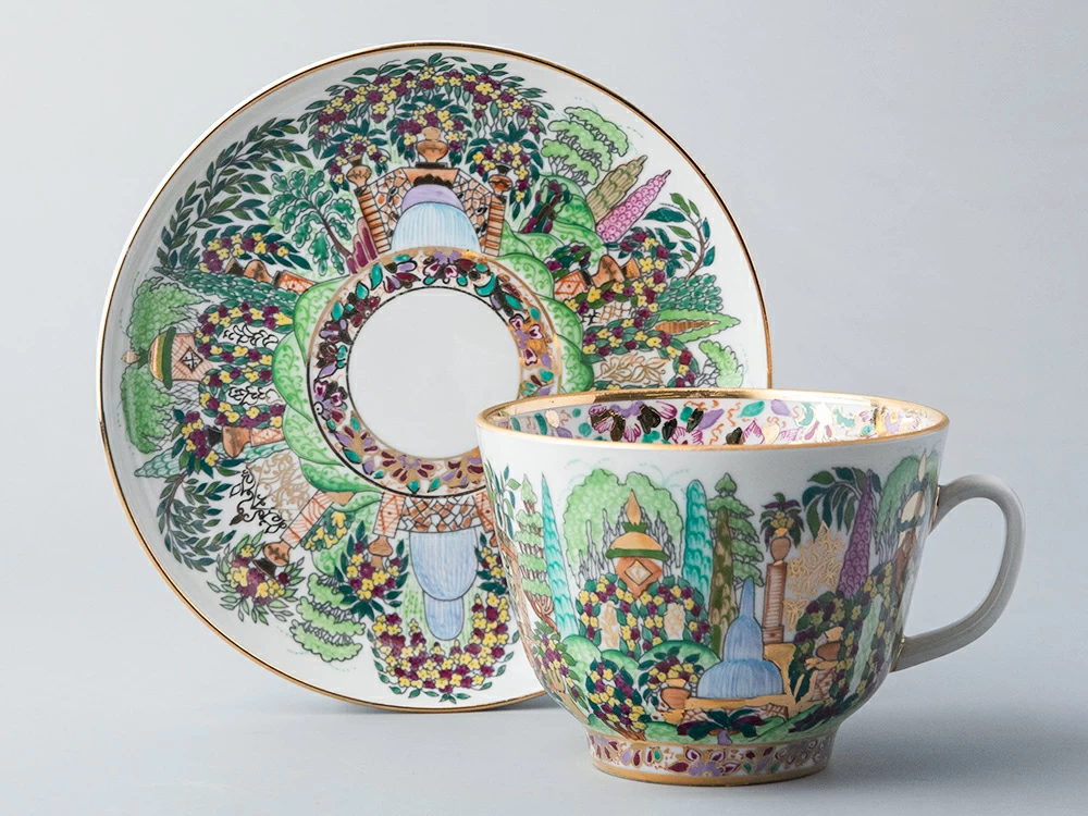 Чашка с блюдцем, форма Подарочная, рисунок Весенний Парк, арт 81.14820.00.1