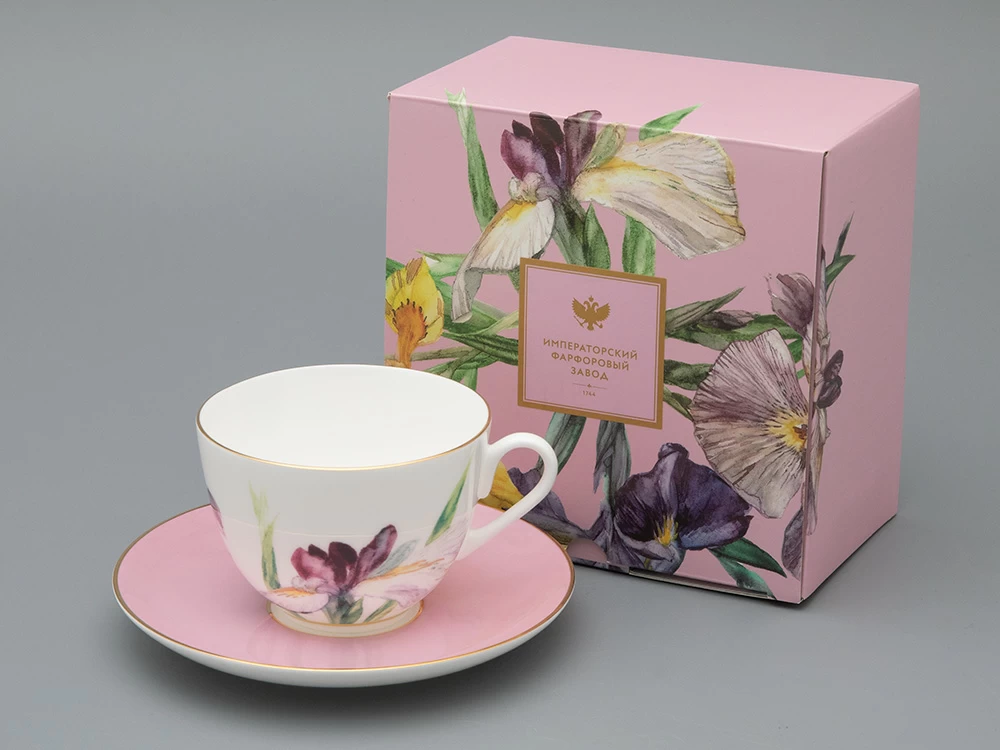 Чашка с блюдцем L’Art des Fleurs (Искусство цветов) в подарочной упаковке, форма Весенняя 2, рисунок Роузи, арт 81.33402.00.1
