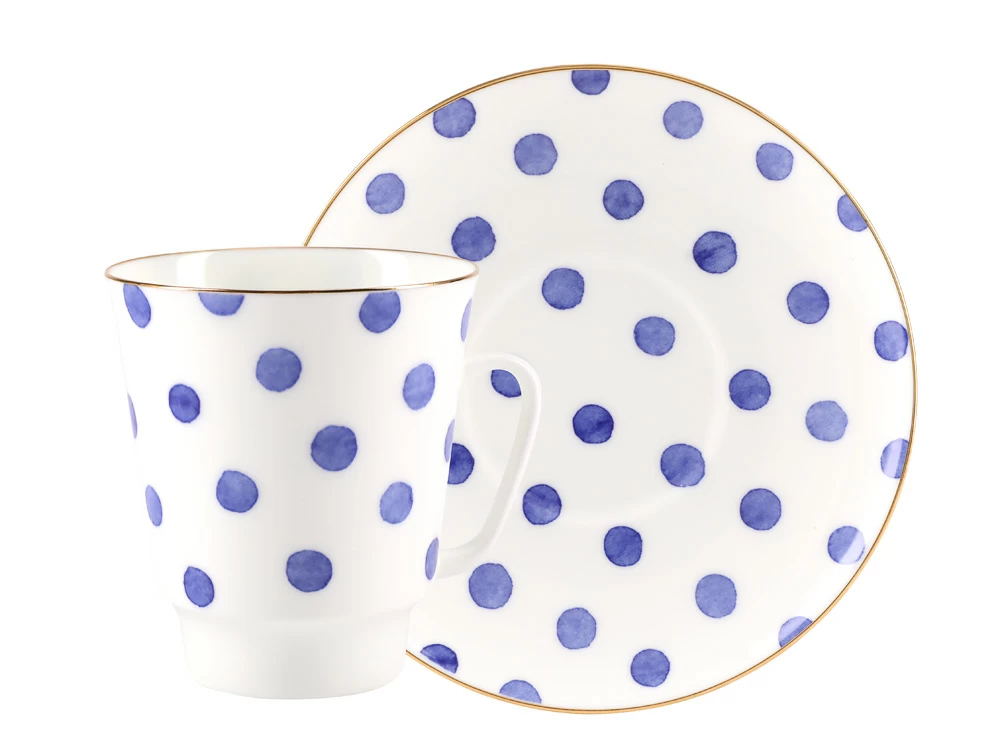 Чашка с блюдцем кофейная 165 мл., форма Майская, рисунок Polka Dot (В горошек) арт. 81.27797.00.1