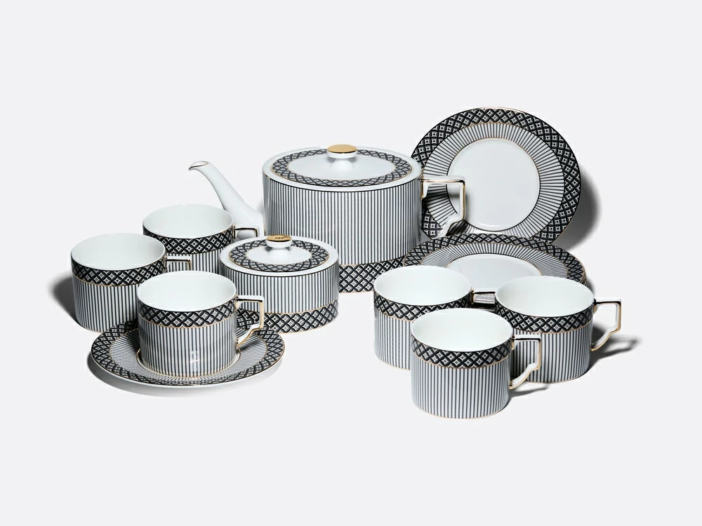 Сервиз чайный на 6 персон 14 предметов форма Элегия рисунок Элегант, арт. 81.34728.00.1