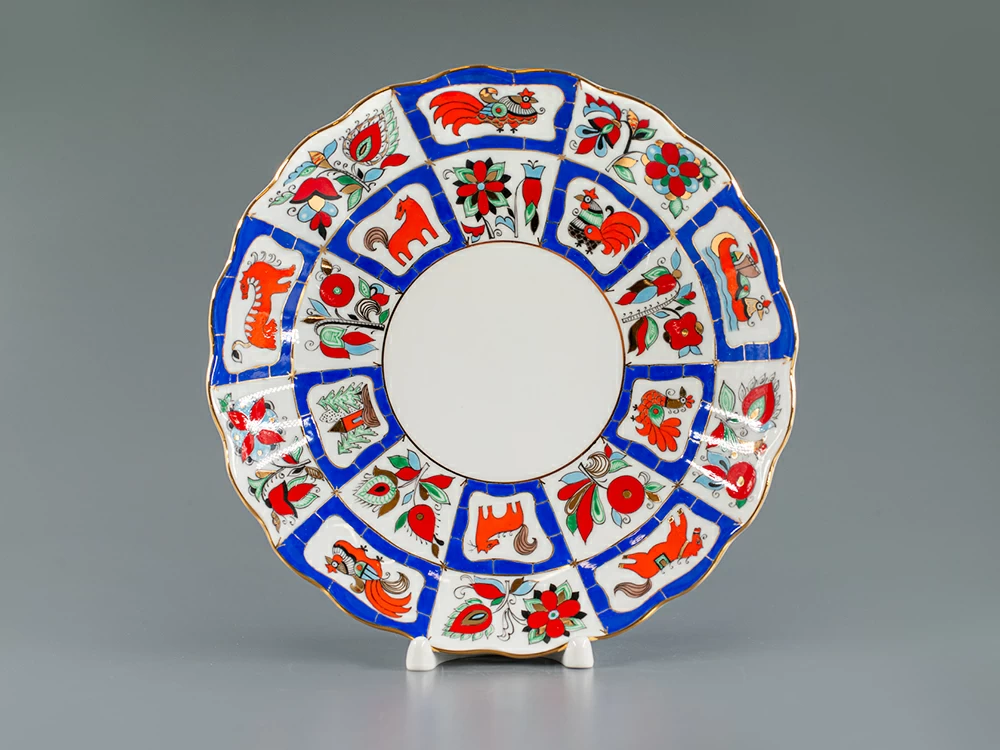 Сухарница, 215  мм, форма Тюльпан, рисунок Русский лубок арт. 80.00252.00.1
