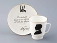 Чашка с блюдцем 165 мл форма Майская рисунок Русские писатели Булгаков, арт. 81.33387.00.1
